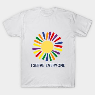 sun with rays in Pride colors - serves everyone T-Shirt